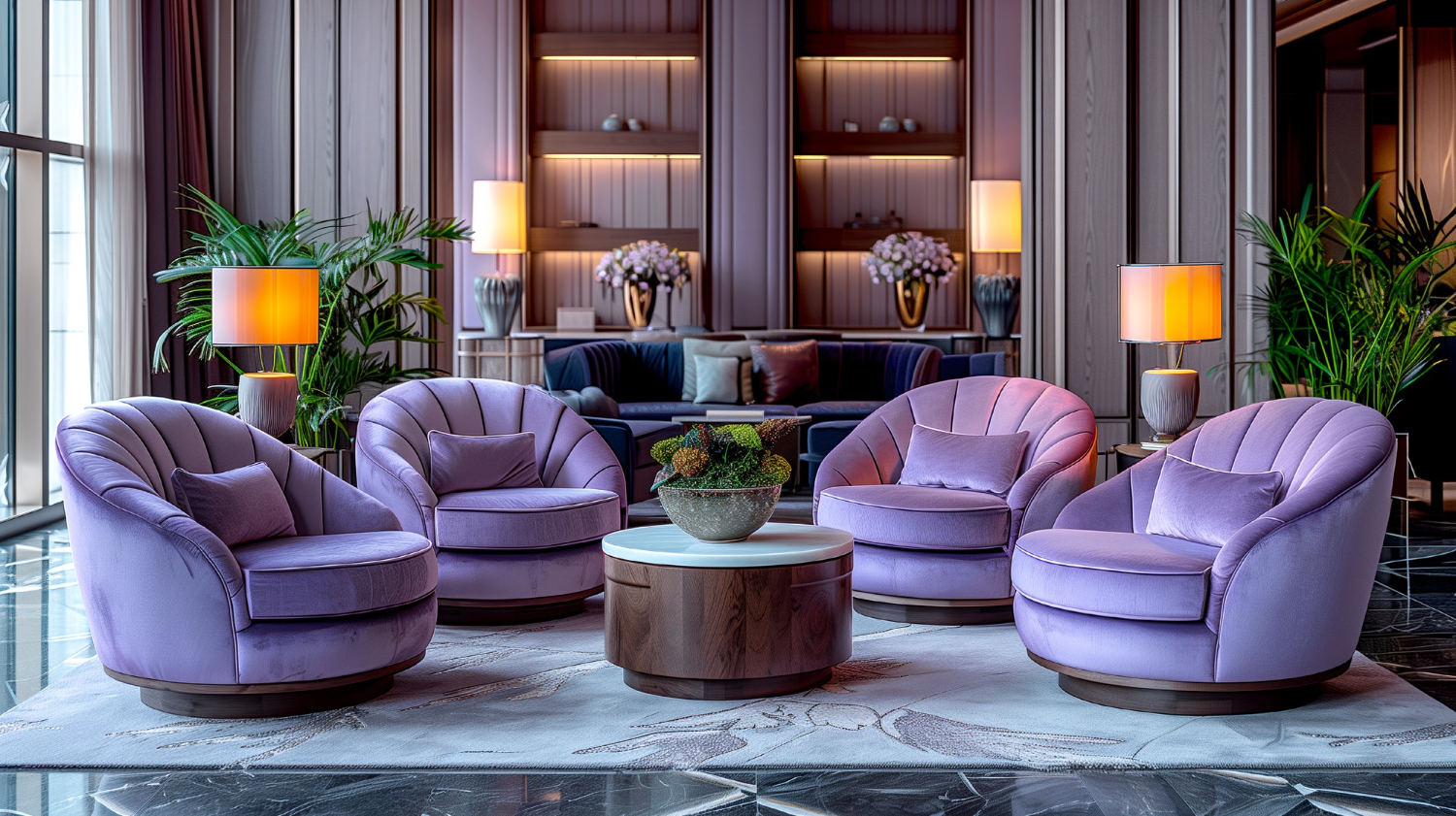 European Lobby Luxury with Designer Sofas