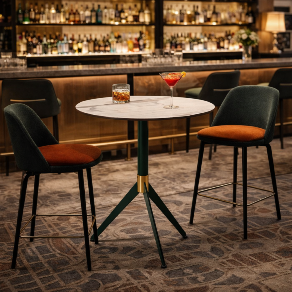 Luxury Round Marble Top Bar Table